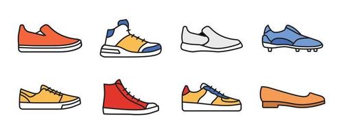 collection of men's and women's shoes for fashion and beauty in vector illustrations