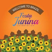 Festa Junina design for Brazilian  cultural  festival vector