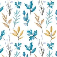 Hand painted watercolor pressed leaf pattern vector