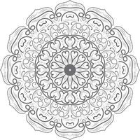 adorno de mandala, contorno, garabato, dibujado a mano, ilustración. estilo de tatuaje de henna vectorial, puede usarse para textiles, libros de colores, impresión de estuches telefónicos, tarjetas de felicitación vector