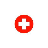 Medical icon on white background red cross sign. vector