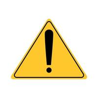 Caution warning sign with exclamation mark. Alert, danger, hazard, attention and error symbol. Yellow road sign. vector