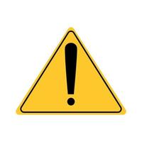 Caution warning sign with exclamation mark. Alert, danger, hazard, attention and error symbol. Yellow road sign. vector