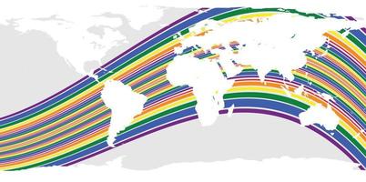 Fondo de mapa del mundo vectorial abstracto para símbolo de signo de diversidad lgbt vector