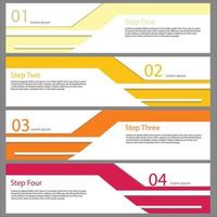 paso de concepto de proceso de plantilla de vector de rectángulo de 4 pasos infográfico para estrategia o sistema de aprendizaje educativo