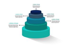 plantilla de diseño de etiquetas infográficas vectoriales con iconos y 5 opciones o pasos. se puede utilizar para diagramas de proceso, presentaciones, diseño de flujo de trabajo, banner, diagrama de flujo, gráfico de información. vector