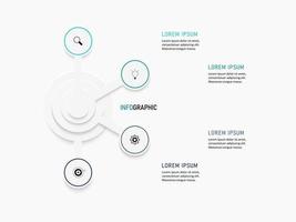 plantilla de diseño de etiquetas infográficas vectoriales con iconos y 4 opciones o pasos. se puede utilizar para diagramas de proceso, presentaciones, diseño de flujo de trabajo, banner, diagrama de flujo, gráfico de información. vector