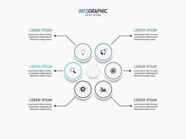 Vector Infographic label design template with icons and 6 options or steps. Can be used for process diagram, presentations, workflow layout, banner, flow chart, info graph.