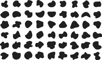 Set of abstract organic shapes. Black abstract shapes, organic blobs and blotch of irregular shape. vector