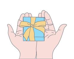 illustration of giving a gift box design vector