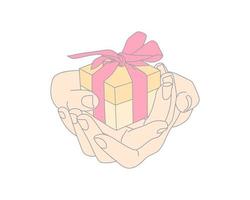 ilustración de sostener una caja de regalo