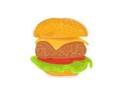 Ilustración de vector de hamburguesa