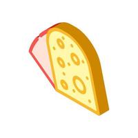 Ilustración de vector de icono isométrico de queso gouda
