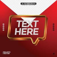 3d conversational text design with editable text vector