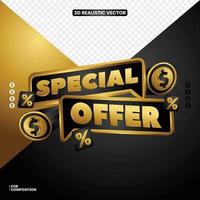 graphic elements for special offer 3d promotion