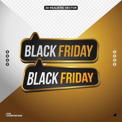 black friday 3d graphic element editable text