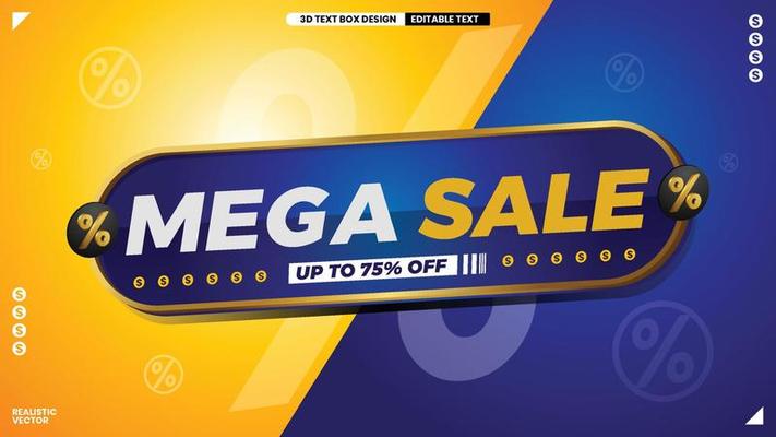 mega sale premium label for banner promotion needs