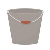 Iron Bucket. Tool for work in the garden and construction vector