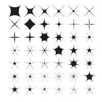 Sparkling stars shape vector symbols isolated outline flat style