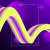 Abstract fluid flow background. Wave liquid shapes in gradient purple and yellow color vector