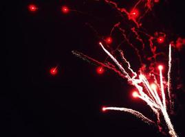 Fireworks and bokeh in New Year eve photo