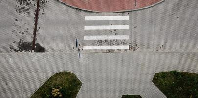 top view on pedestrian crossing. photo