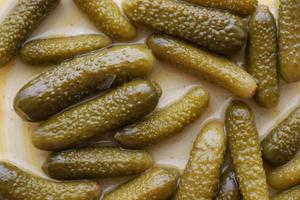 pickled cucumbers on a plate photo