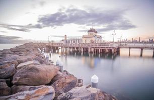 St.Kilda is a remarkable place with the iconic landmark of St.Kilda pier the old heritage buildings in Melbourne, Victoria state of Australia. photo