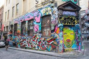 Melbourne, AUSTRALIA - JULY 5 2015 - Hosier lane the street art of Melbourne, Victoria, Australia. photo