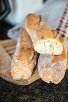 baguette bread seeds french fresh meal food snack on the table copy space food photo