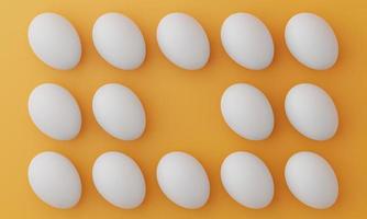 Raw fresh chicken eggs on yellow background.Farm products, natural eggs. Closeup macro photo