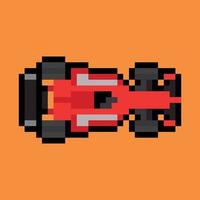 Pixel art. red formula car vector