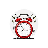 ilustración vectorial gráfico del reloj despertador rojo hora de despertar vector