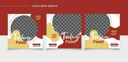 Culinary square social media post templates, fit for restaurant vector