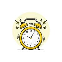 ilustración vectorial gráfico del reloj despertador amarillo hora de despertar vector