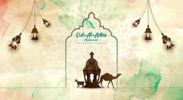 diseño de plantilla de eid al adha mubarak. vector