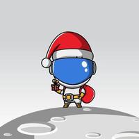 cute astronaut cartoon vector