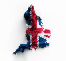 England Map National flag Great Britain UK relief map 3d illustration photo