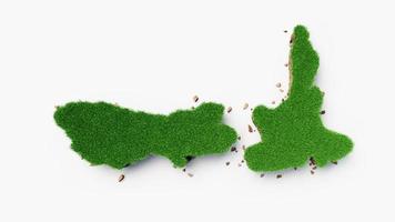 New Zealand Map with green Grass on white background 3d illustration photo