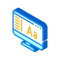 fonts operating system isometric icon vector illustration