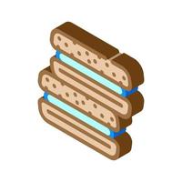 cookies dessert isometric icon vector illustration