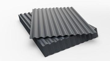 stacked grey metal steel profile sheets for roof concept for roof housetop icon with grey roofing tiles roofers 3d rendering photo