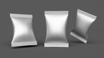 Realistic mockup of pillow pack. flow packaging mockups 3d illustration photo