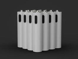 maqueta de baterías de tamaño aaa batería recargable aislada carga usb tipo c ilustración 3d foto