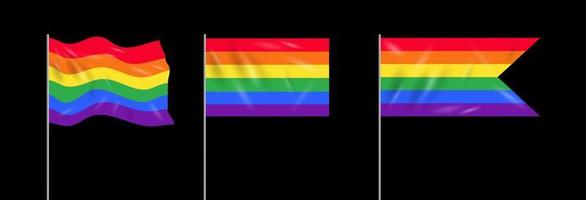 Happy Pride month flags vector