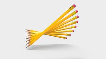 Creative pencils Levitating Abstract Pencils 3d illustration photo