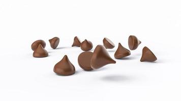 Chocolate chips Falling 3d illustration photo