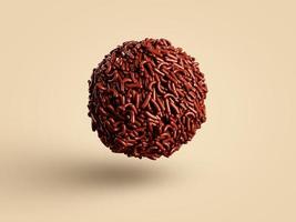 Chocolate brigadeiro with sprinkles, Brazilian candy Brigadier, handmade chocolate candy chocolate truffles ball photo