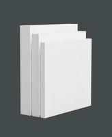 Polystyrene foam sheets on Black background. 3D illustration photo