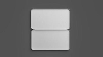 Top view Rectangle Silver pencil box on Dark background blank stainless box for pencil or stationery isolated 3d illustration photo